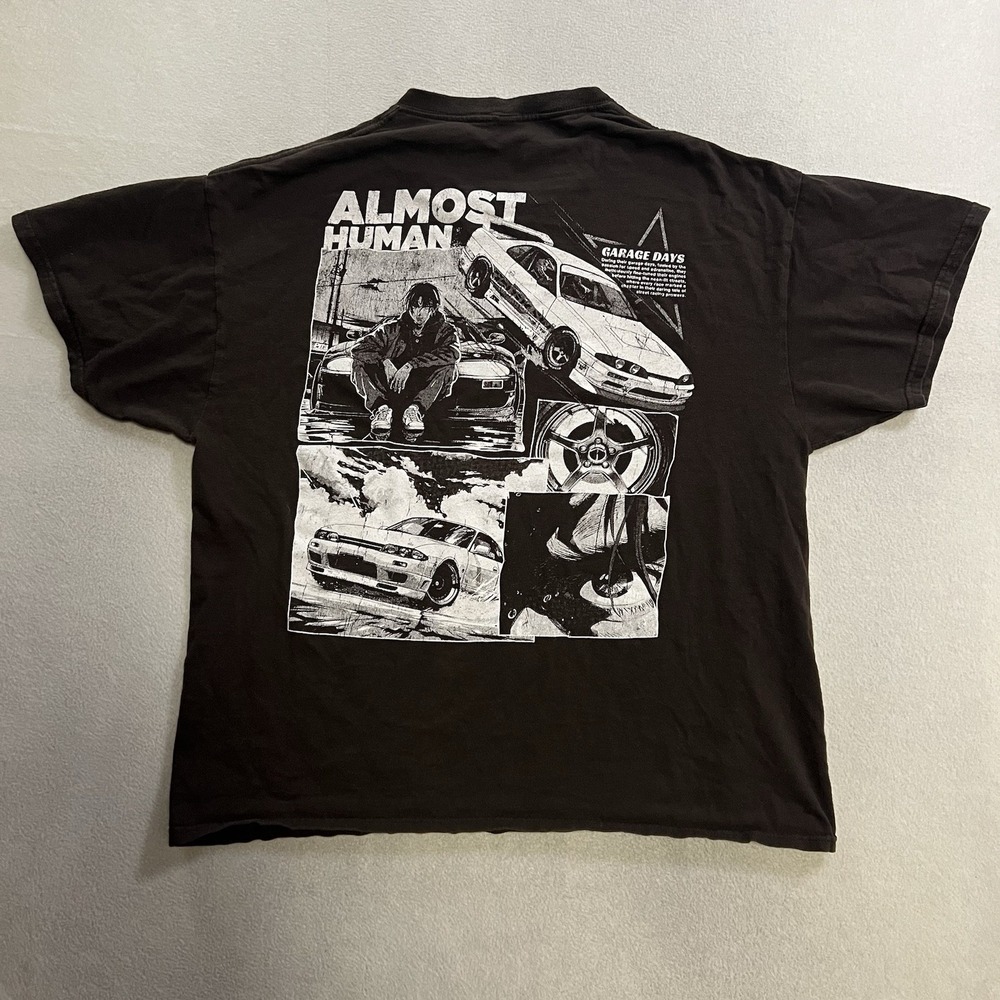 Almost Human Anime T-Shirt Men's Size XL Brown Short Sleeve Graphic Print Tee
